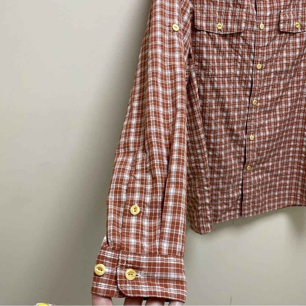 Orvis Men’s Large Sedona Red Plaid Lightweight Fishing Long Sleeve Button Down - Picture 5 of 11